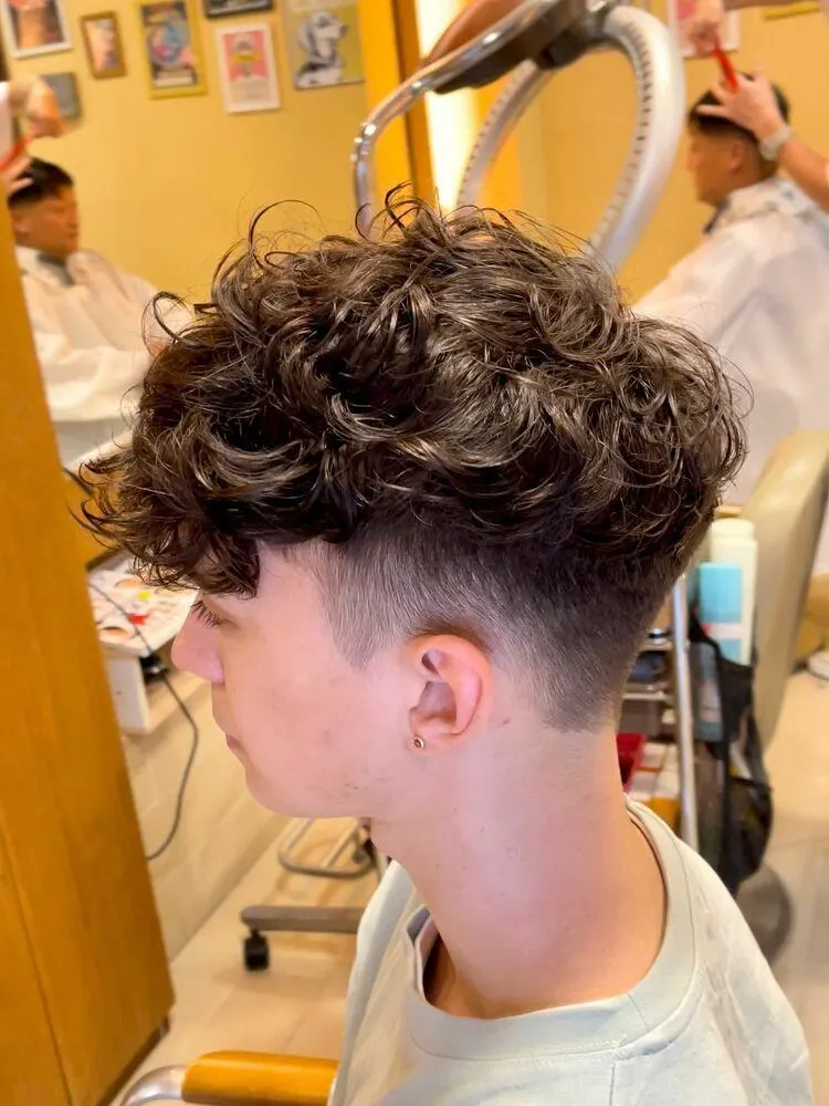 Low Taper Fade with Perm