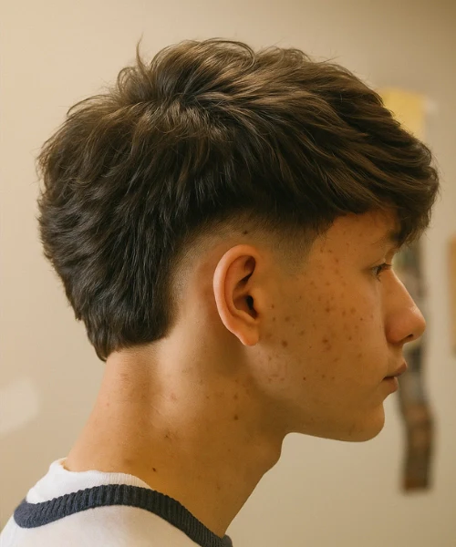 Burst Fade Straight Hair
