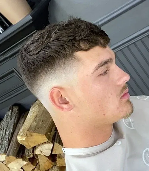 Long Caesar Cut with High Fade 1 1