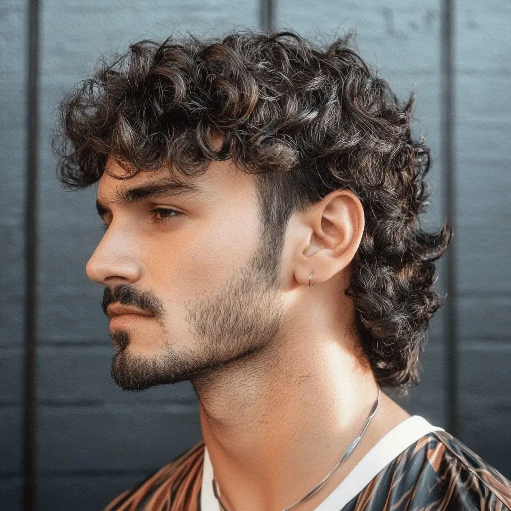 Modern Mullet Haircut for Men in 2025–2026: Clean, Stylish, Wearable 4 curly hair mullet men 1