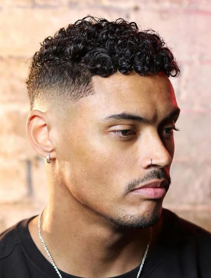 Curly Hairstyles for Men 24 Mid Fade with Curls