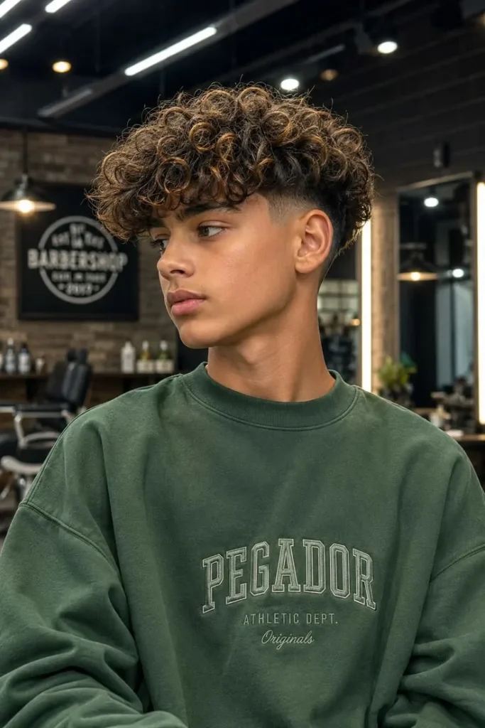 Curly Crop Fade