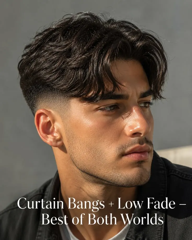 Curtain Bangs with Taper 1