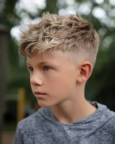 9 Year Old Boy Haircuts 9 Textured Fringe with Fade