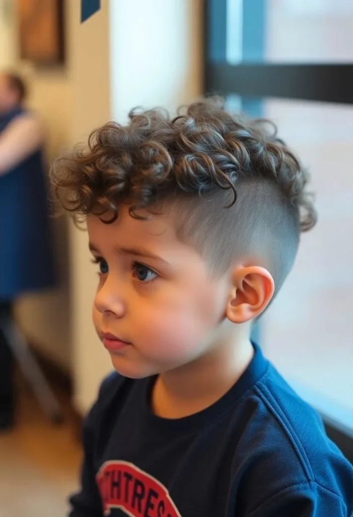 Curly Fringe with Low Fade