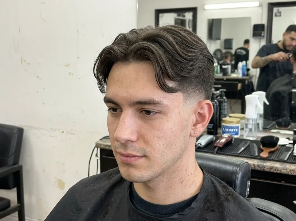 Mid-Taper Fade 7 Mid Taper Fade with Middle Part