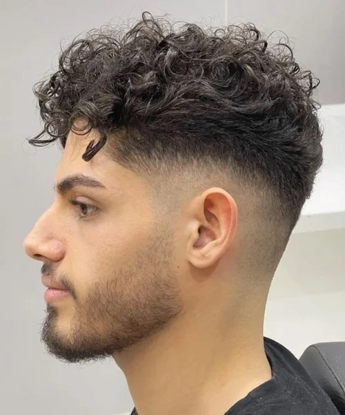 Mid Fade Curly Hair