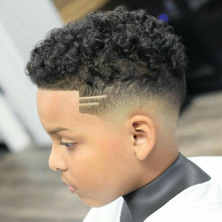 8-Year-Old Boy Haircut 12 Curly Top with Low Fade