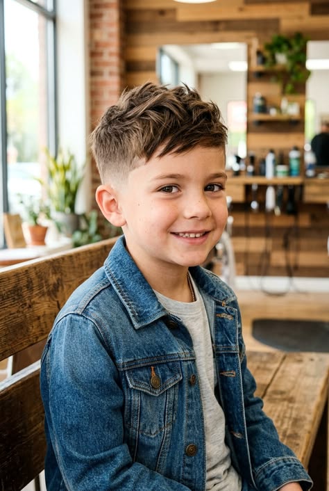Boys Fade Haircut 17 Fade with Textured Top boy