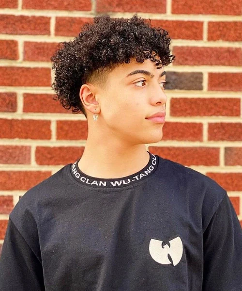 High Fade with Tight Curls