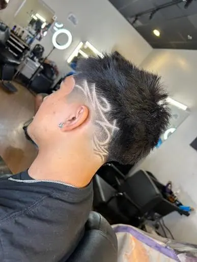 Drop Fade Haircut 14 Drop Fade with Design