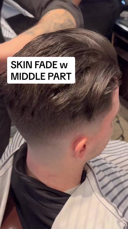 Skin Fade with Mid Part
