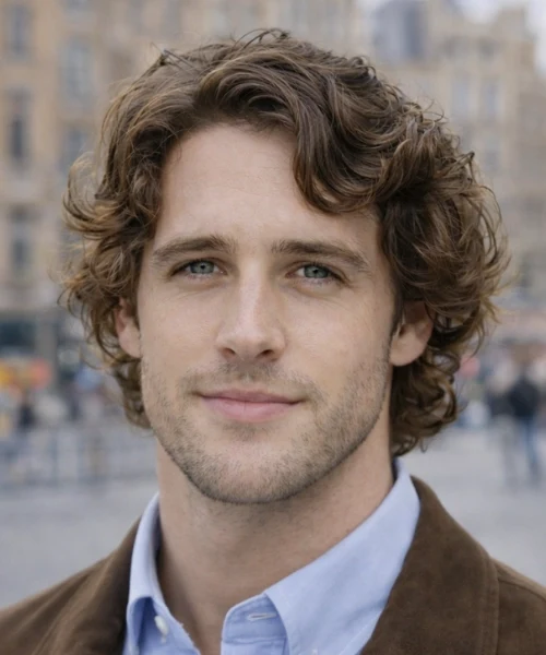Layered Medium Curly Cut