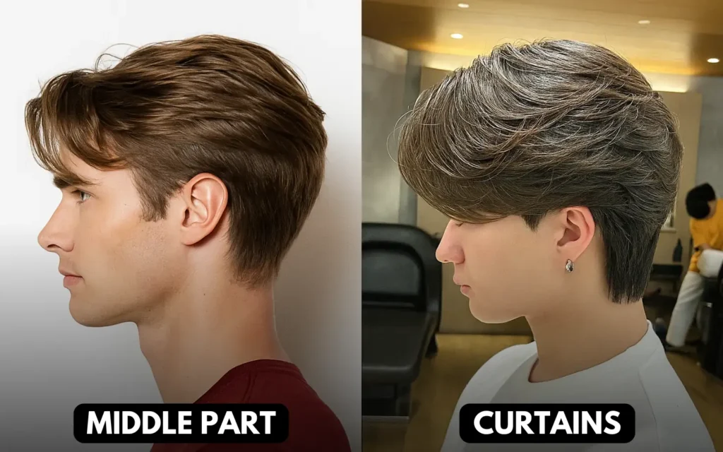 Middle Part vs. Curtain Hair